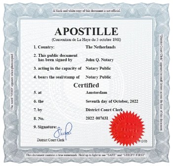 Apostille Issued Certificate